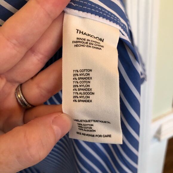 NWT NEW Thakoon Oversized Blue Striped Button Down Top - Picture 8 of 9